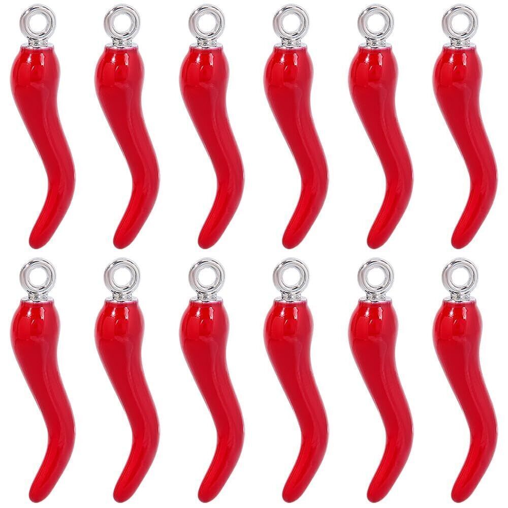 2049 1 Box 30pcs Red Pepper Charms Pepper Charm Bulk Enamel Alloy Italian